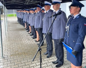 uroczystości obchodów Święta Policji w Komendzie Powiatowej Policji w Lesku 25 lipca 2024 roku