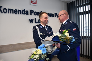 Uroczystość z okazji zdania i objęcia obowiązków służbowych na stanowisku Komendanta Powiatowego Policji w Lesku