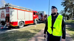 policjant KPP w Mielcu podczas ćwiczeń