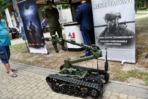 piknik mundurowy w parku miejskim pokaz sprzętu służb mundurowych