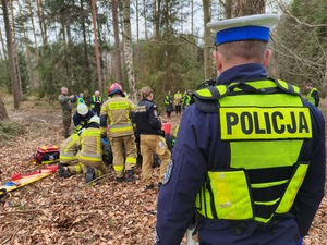 Zdjęcia przedstawiają policjantów oraz inne służby biorących udział w ćwiczeniach