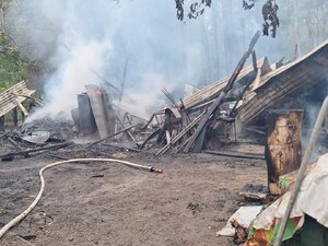 Pożar w miejscowości Rudka