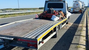Miejsce zdarzenia drogowego na autostradzie A4, gdzie sprawcą był nietrzeźwy kierujący