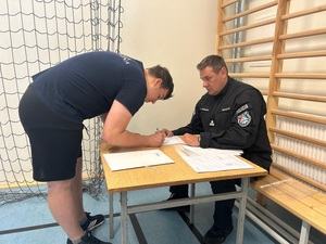 Uczniowie podczas testu